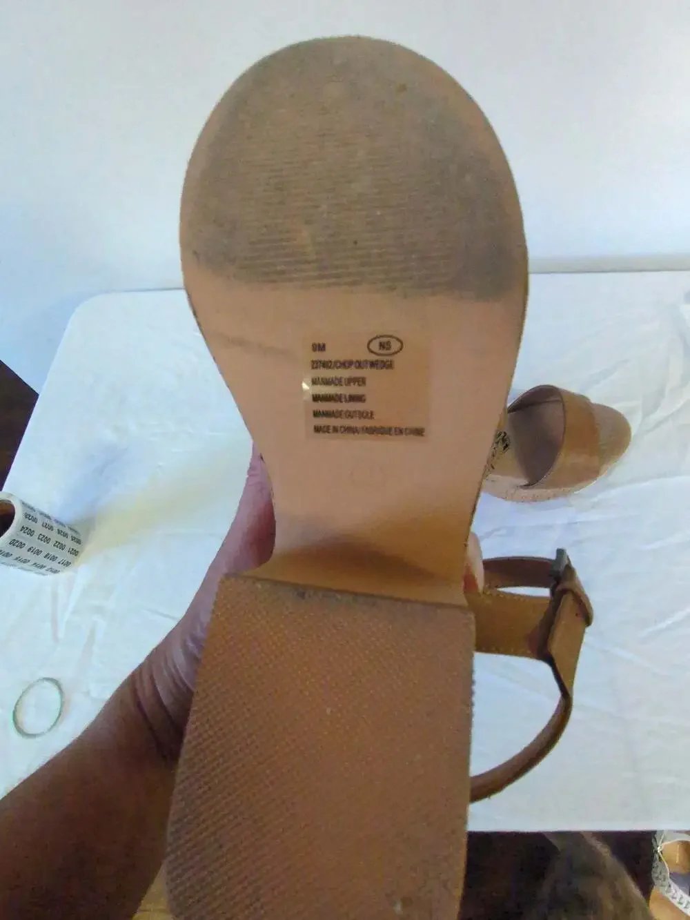Maurices SuperCush Chop Out Wedge Sandal Size 9M Tan